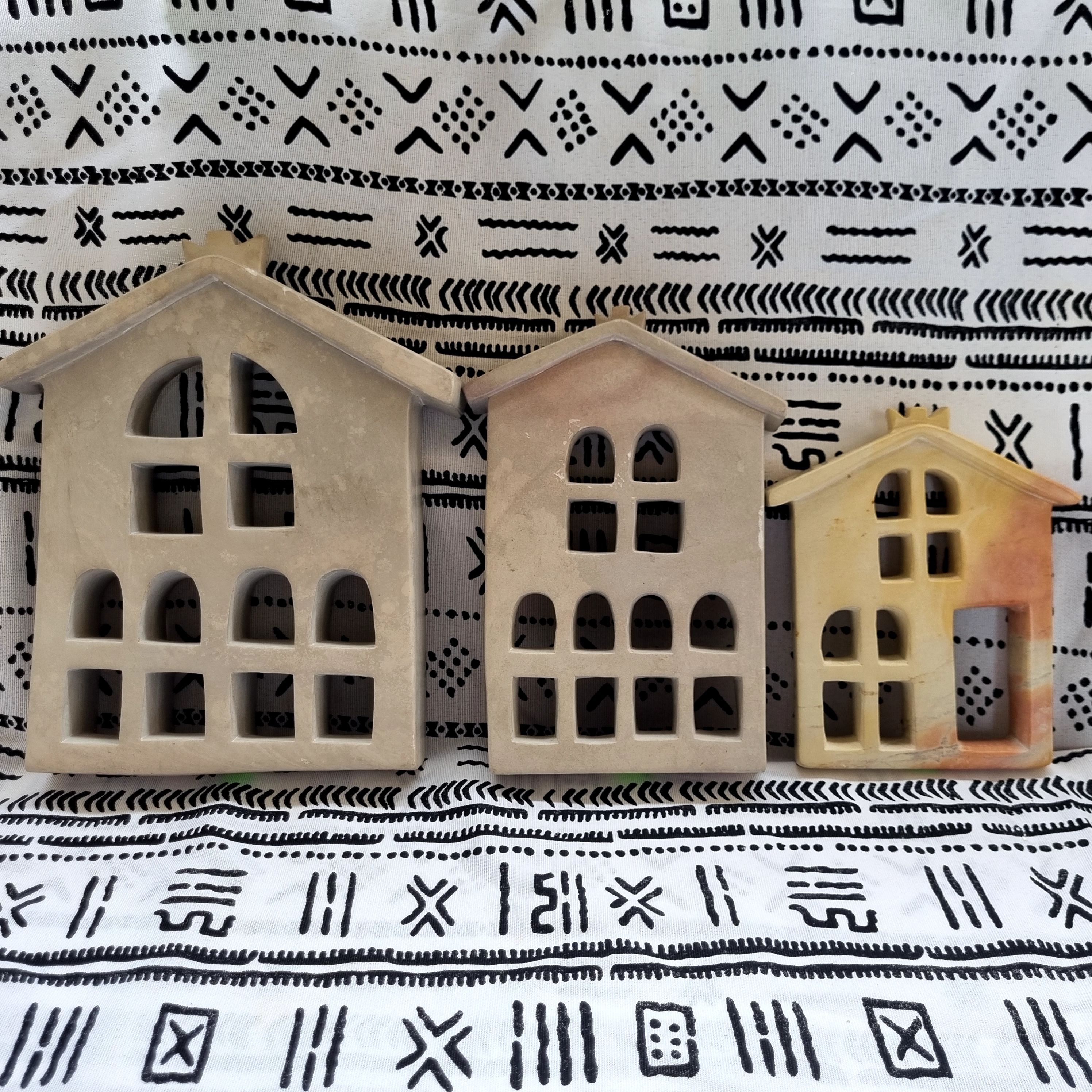 3PC Set of House Figurines